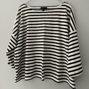 J.Crew Rare Limited Edition Paint Splatter by Tracy Morgan Striped Tee M/L